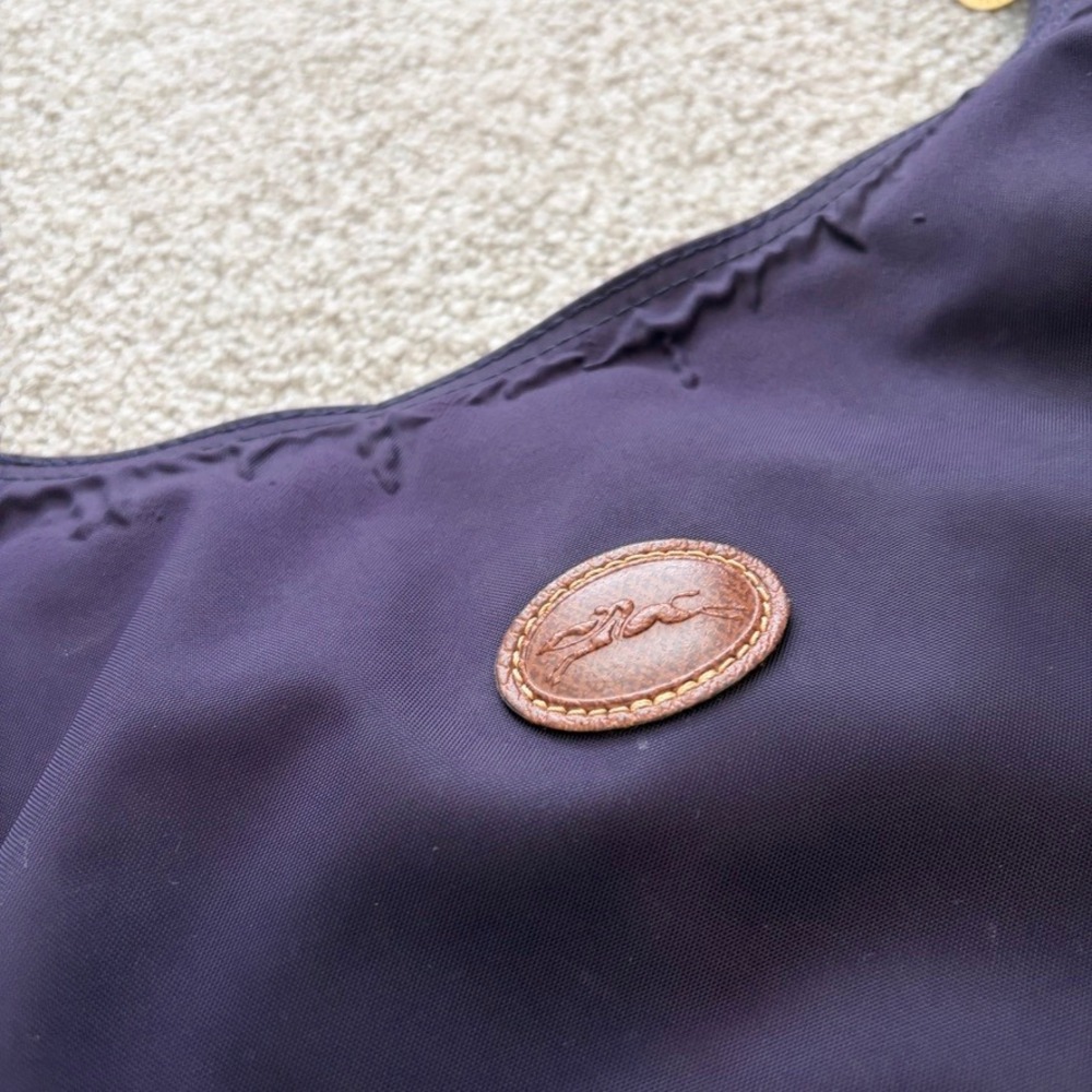 Longchamp Le Pliage Hobo Crossbody Bag Purple Nylon Casual Purse Travel - Picture 2 of 11